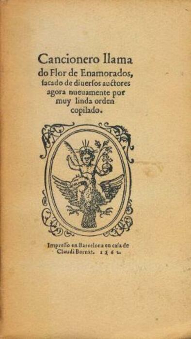 Cancionero llamado flor de enamorados