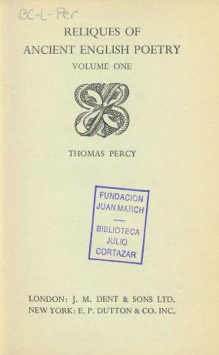 Reliques of ancient English poetry