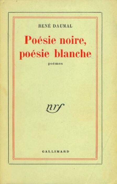 Poésie noire, poésie blanche