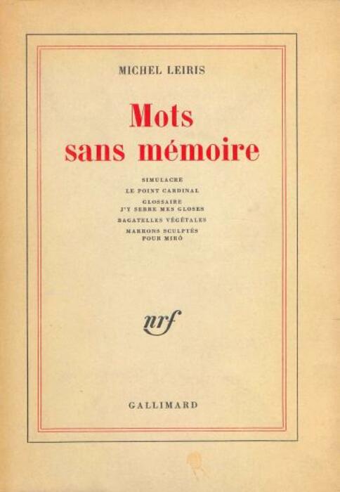 Mots sans mémoire